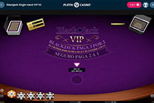 Juego de Platincasino de blackjack online.